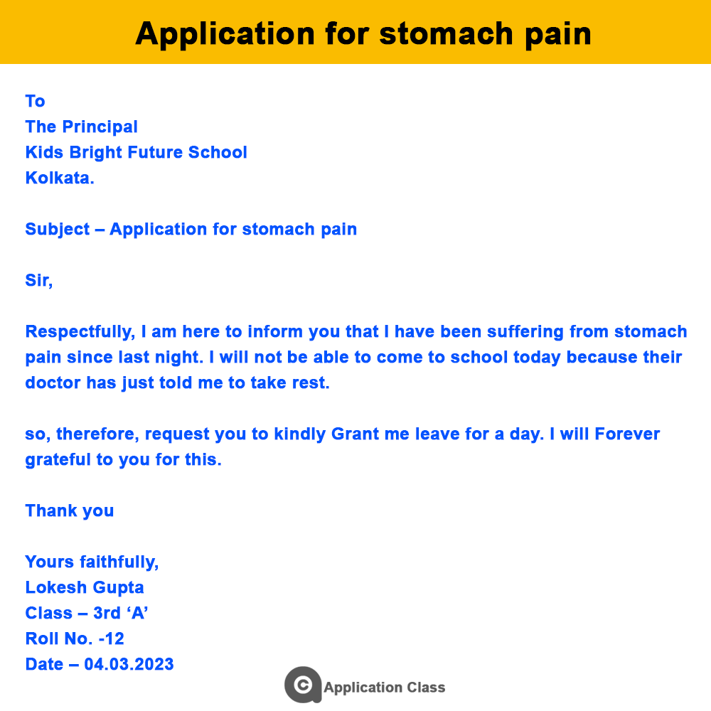 Application for stomach pain